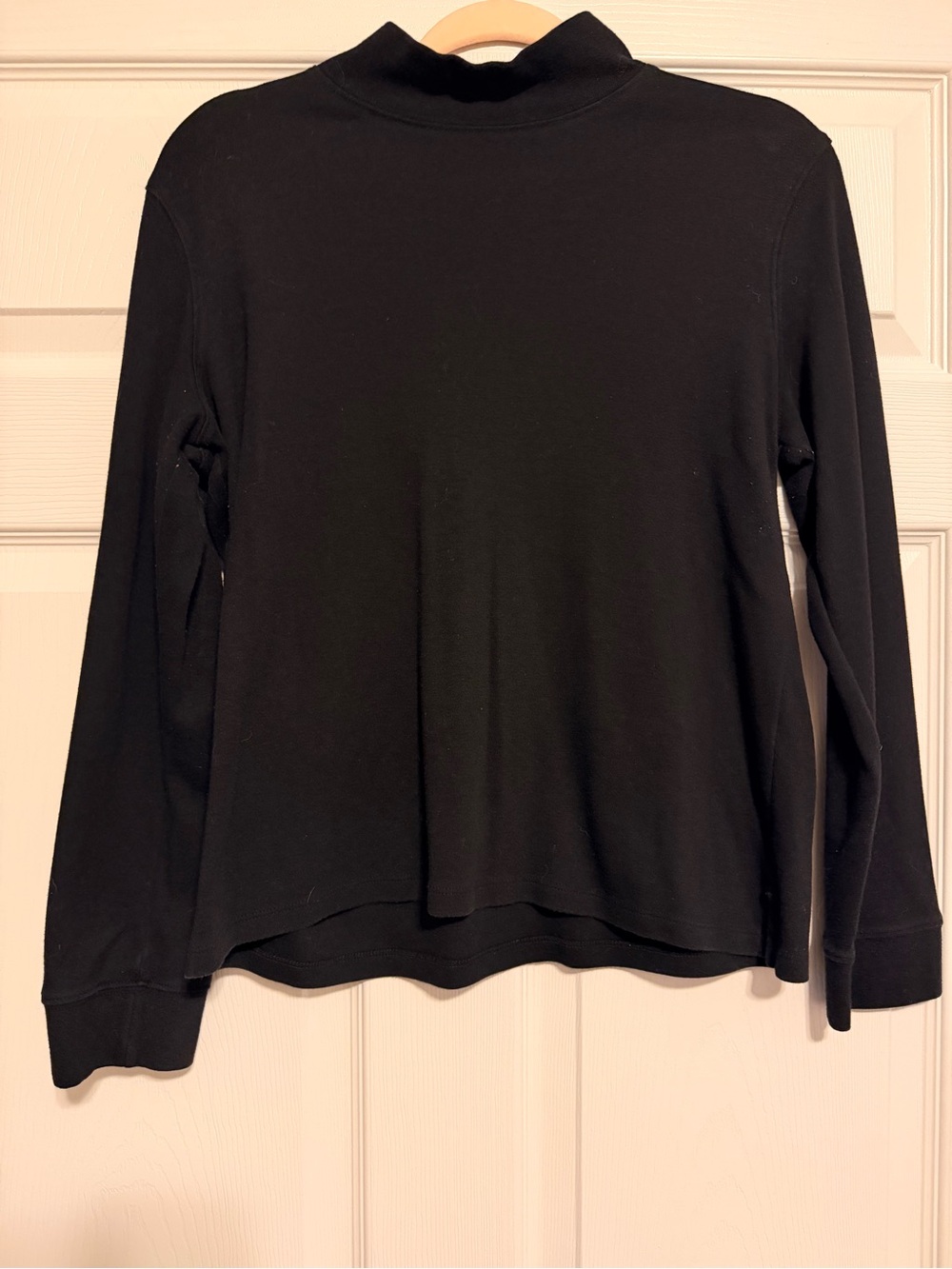 Classic Black Long-Sleeve Mock Neck Tee